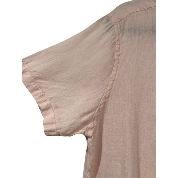 Men’s Heritage Linen Short sleeve Shirt Large Pink Vacation Resortwear Summer - Picture 6 of 7